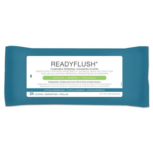 Readyflush Biodegradable Flushable Wipes, 8 X 12, White, 24/pack