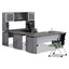 Medina Laminate Bridge, Right-hand, 48w X 24d X 29.5h, Gray Steel