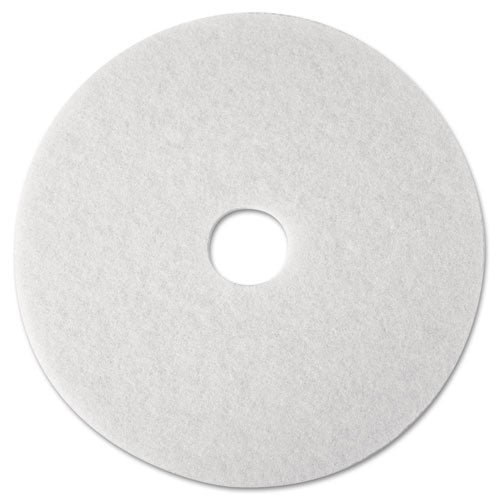 Low-speed Super Polishing Floor Pads 4100, 19" Diameter, White, 5/carton