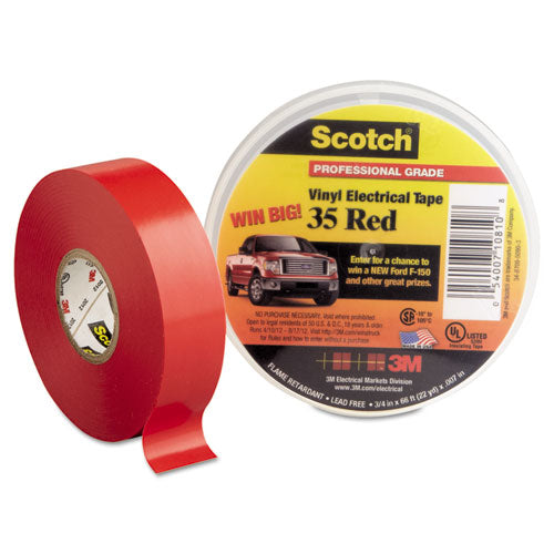 Scotch 35 Vinyl Electrical Color Coding Tape, 3" Core, 0.75" X 66 Ft, Blue