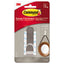 Decorative Hooks, Traditional, Medium, Plastic, Brushed Nickel, 3 Lb Capacity, 1 Hook And 2 Strips/pack