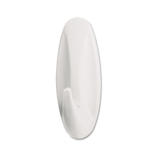 General Purpose Designer Hooks, Small/medium, Plastic, White, 1lb And 3 Lb Capacities, 4 Hooks And 4 Strips/pack