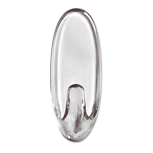 Clear Hooks And Strips, Medium, Plastic, 2 Lb Capacity, 6 Hooks And 12 Strips/pack