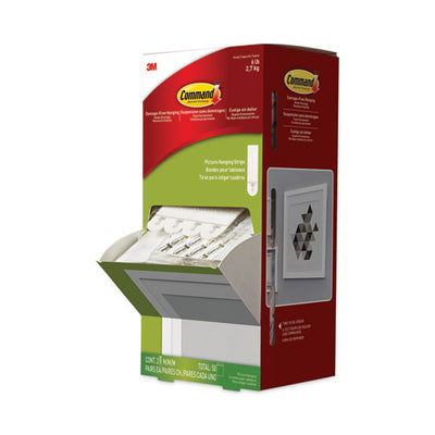 Picture Hanging Strips, Cabinet Pack, Removable, Holds Up To 6 Lbs Per Pair, 0.75 X 2.75, White, 4/set, 50 Sets/carton