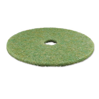 Low-speed Topline Autoscrubber Floor Pads 5000, 13" Diameter, Green/amber, 5/carton