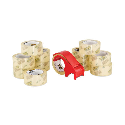 3750 Commercial Grade Packaging Tape With Dp300 Dispenser, 3" Core, 1.88" X 54.6 Yds, Clear, 12/pack