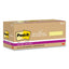 100% Recycled Paper Super Sticky Notes, 3" X 3", Canary Yellow, 70 Sheets/pad, 24 Pads/pack