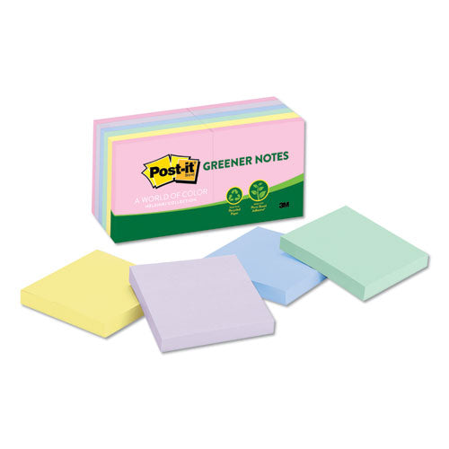 Original Recycled Note Pads, 3" X 3", Sweet Sprinkles Collection Colors, 100 Sheets/pad, 12 Pads/pack