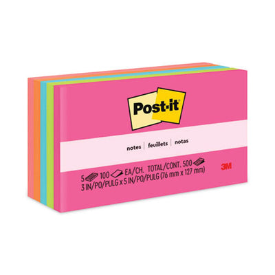 Original Pads In Poptimistic Collection Colors, 3" X 5", 100 Sheets/pad, 5 Pads/pack