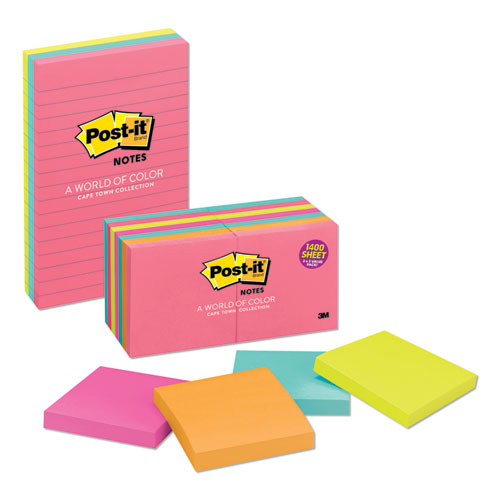 Original Pads In Poptimistic Collection Colors, Note Ruled, 4" X 6", 100 Sheets/pad, 3 Pads/pack