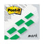 Marking Page Flags In Dispensers, Green, 50 Flags/dispenser, 12 Dispensers/pack