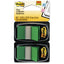 Standard Page Flags In Dispenser, Green, 100 Flags/dispenser