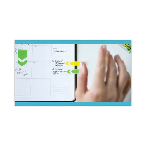 Arrow Message 1" Page Flags, Sign Here, Yellow, 50 Flags/dispenser, 12 Dispensers/pack