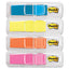 Highlighting Page Flags, 4 Bright Colors, 0.5 X 1.75, 35/color, 4 Dispensers/pack