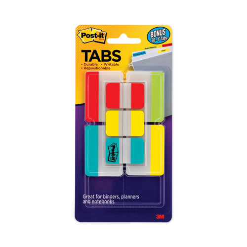 Plain Solid Color Tabs Value Pack, (66) 1/5-cut 1" Wide, (48) 1/3-cut 2" Wide, Assorted Colors And Sizes, 114/pack