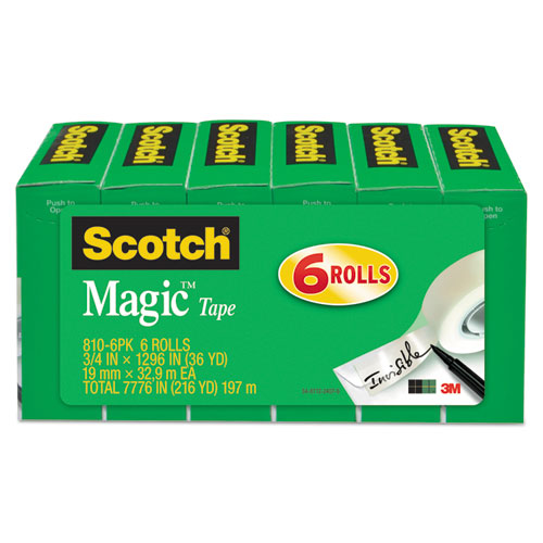 Magic Tape Refill, 3" Core, 0.75" X 72 Yds, Clear, 2/pack