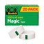 Magic Tape Value Pack, 1" Core, 0.75" X 83.33 Ft, Clear, 20/pack