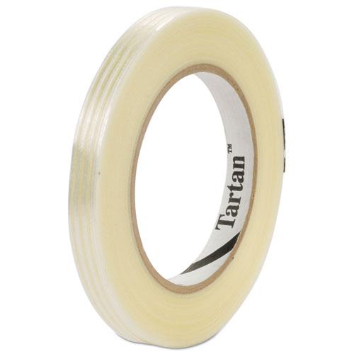 Filament Tape, 3" Core, 12 mm x 55 m, Clear, 72/Carton