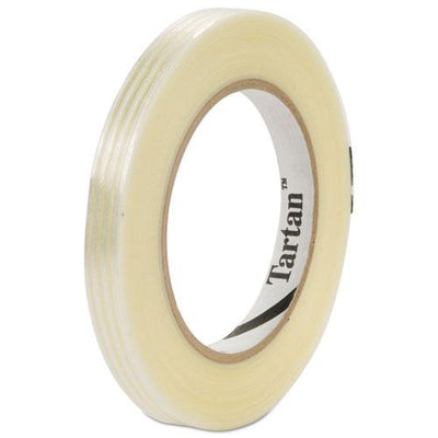 Filament Tape, 3" Core, 12 mm x 55 m, Clear, 72/Carton