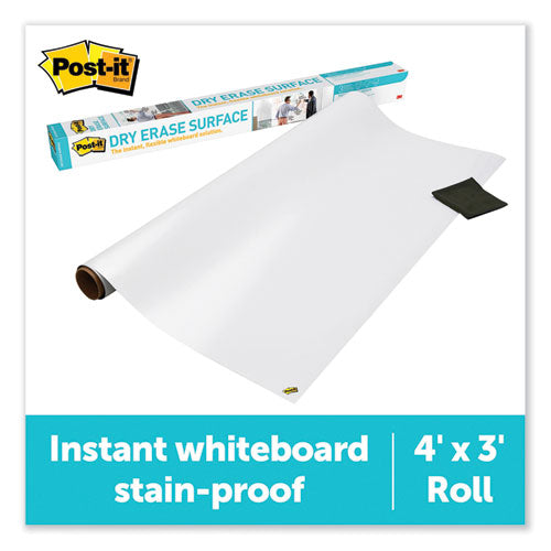 Dry Erase Surface With Adhesive Backing, 48 X 36, White Surface