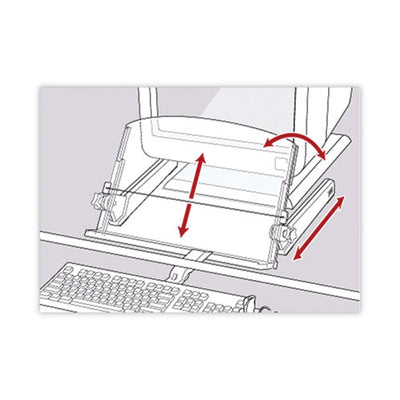 In-line Freestanding Copyholder, 300 Sheet Capacity, Plastic, Black/clear