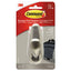 Adhesive Mount Metal Hook, Large, Brushed Nickel Finish, 5 Lb Capacity, 2 Hooks And 4 Strips/pack