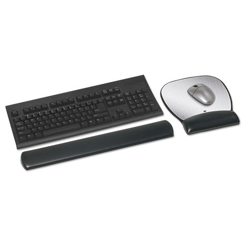 Antimicrobial Gel Large Mouse Pad With Wrist Rest, 9.25 X 8.75, Black