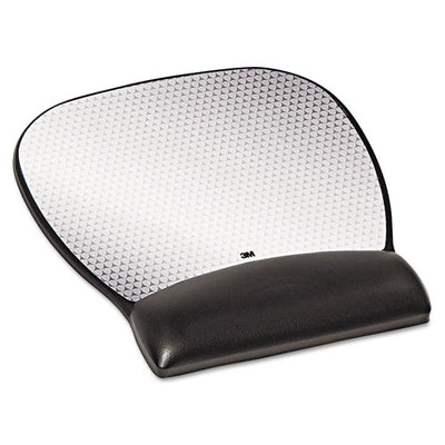 Antimicrobial Gel Large Mouse Pad With Wrist Rest, 9.25 X 8.75, Black