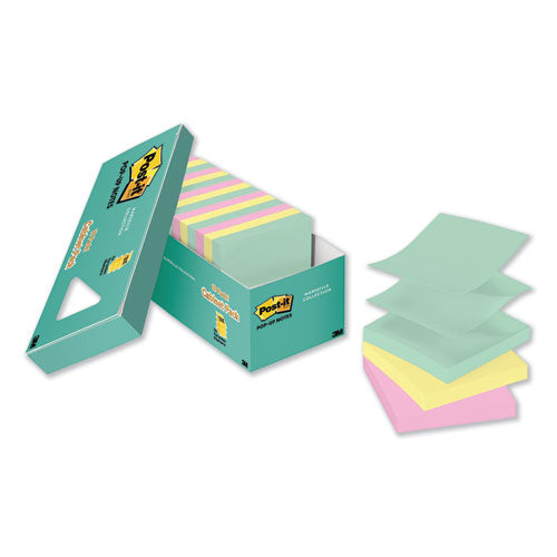 Original Pop-up Refill Value Pack, 3" X 3", Floral Fantasy Collection Colors, 100 Sheets/pad, 12 Pads/pack