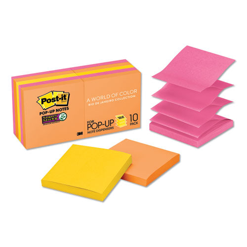 Pop-up 3 X 3 Note Refill, 3" X 3", Supernova Neons Collection Colors, 90 Sheets/pad, 6 Pads/pack