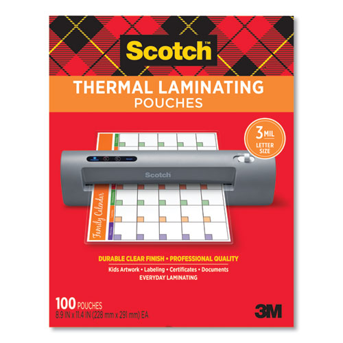 Laminating Pouches, 3 Mil, 9" X 11.5", Gloss Clear, 100/pack