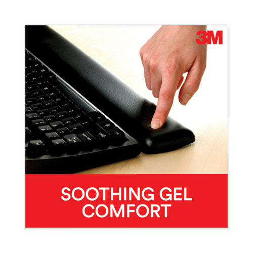 Antimicrobial Gel Large Keyboard Wrist Rest, 19 X 2.75, Black