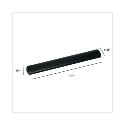 Antimicrobial Gel Large Keyboard Wrist Rest, 19 X 2.75, Black