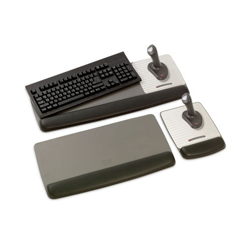 Antimicrobial Gel Keyboard Wrist Rest Platform, 19.6 X 10.6, Black/gray/silver