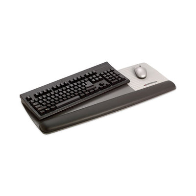 Antimicrobial Gel Mouse Pad/keyboard Wrist Rest Platform, 25.5 X 10.6, Black/silver