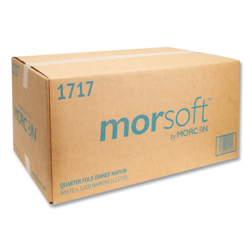 Morsoft Dinner Napkins, 1-ply, 16 X 16, White, 250/pack, 12 Packs/carton