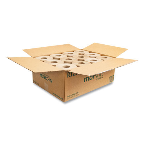 Morsoft Universal Roll Towels, 8" X 350 Ft, Brown, 12 Rolls/carton