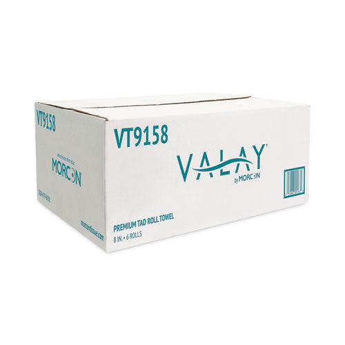 Valay Universal Tad Roll Towels, 1-ply, 8" X 600 Ft, White, 6 Rolls/carton