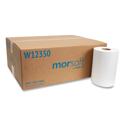 Morsoft Universal Roll Towels, 8" X 350 Ft, White, 12 Rolls/carton