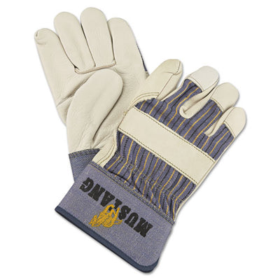 Mustang Leather Palm Gloves, Blue/cream, X-large, Dozen