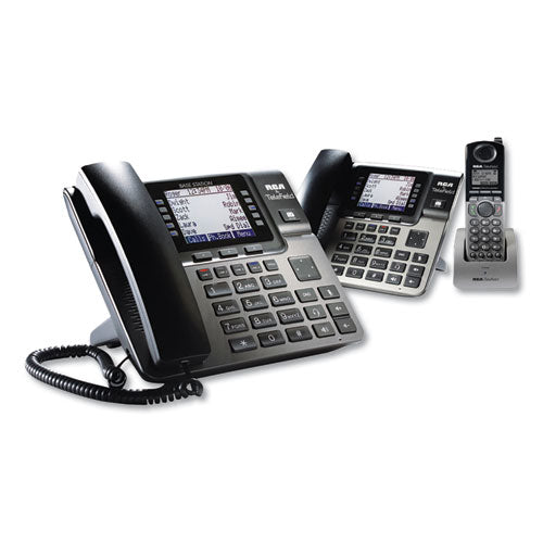 4 Line Phone System Bundle, 2 Additional Cordless Handsets