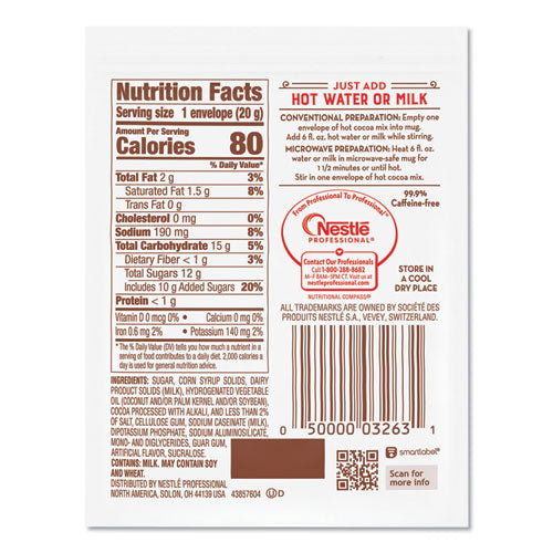 Hot Cocoa Mix, Rich Chocolate, .71oz, 50/box