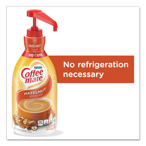 Liquid Coffee Creamer, Hazelnut, 1.5 Liter Pump Bottle, 2/carton