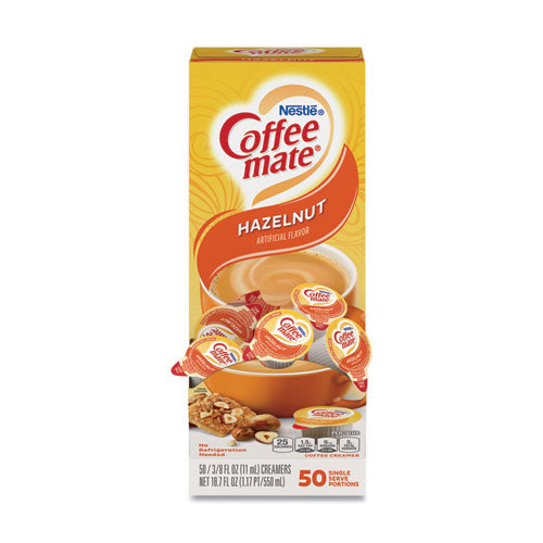 Liquid Coffee Creamer, Hazelnut, 0.38 Oz Mini Cups, 50/box