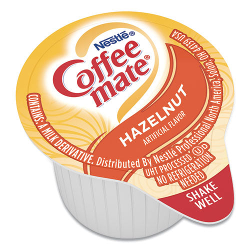 Liquid Coffee Creamer, Hazelnut, 0.38 Oz Mini Cups, 50/box, 4 Boxes/carton, 200 Total/carton