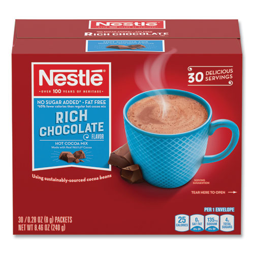Hot Cocoa Mix, Rich Chocolate, 0.28 Oz Packet, 30 Packets/box, 6 Boxes/carton