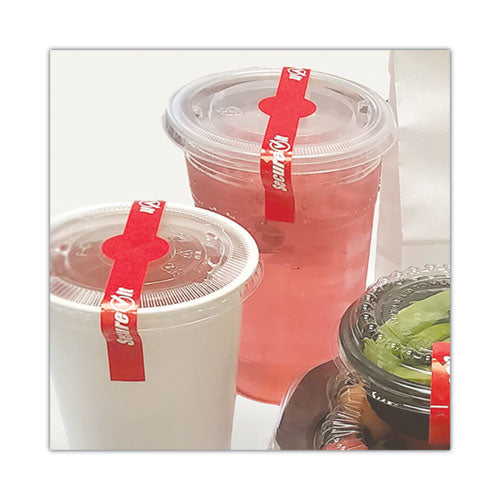 Secureit Tamper Evident Food Container Seals, 1" X 3", Red, Paper, 250/roll, 2 Rolls/pack