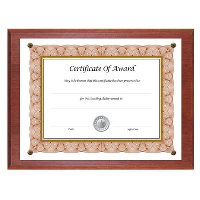 Award-a-plaque Document Holder, Acrylic/plastic, 10.5 X 13, Mahogany