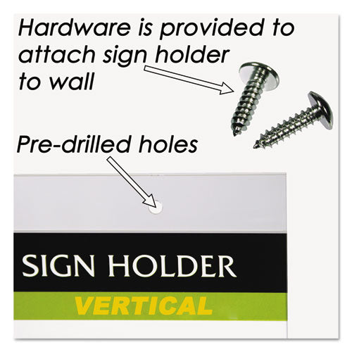 Clear Plastic Sign Holder, Wall Mount, 8.5 X 11