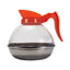 Unbreakable Decaffeinated Coffee Decanter, 12-cup, Stainless Steel/polycarbonate, Orange Handle